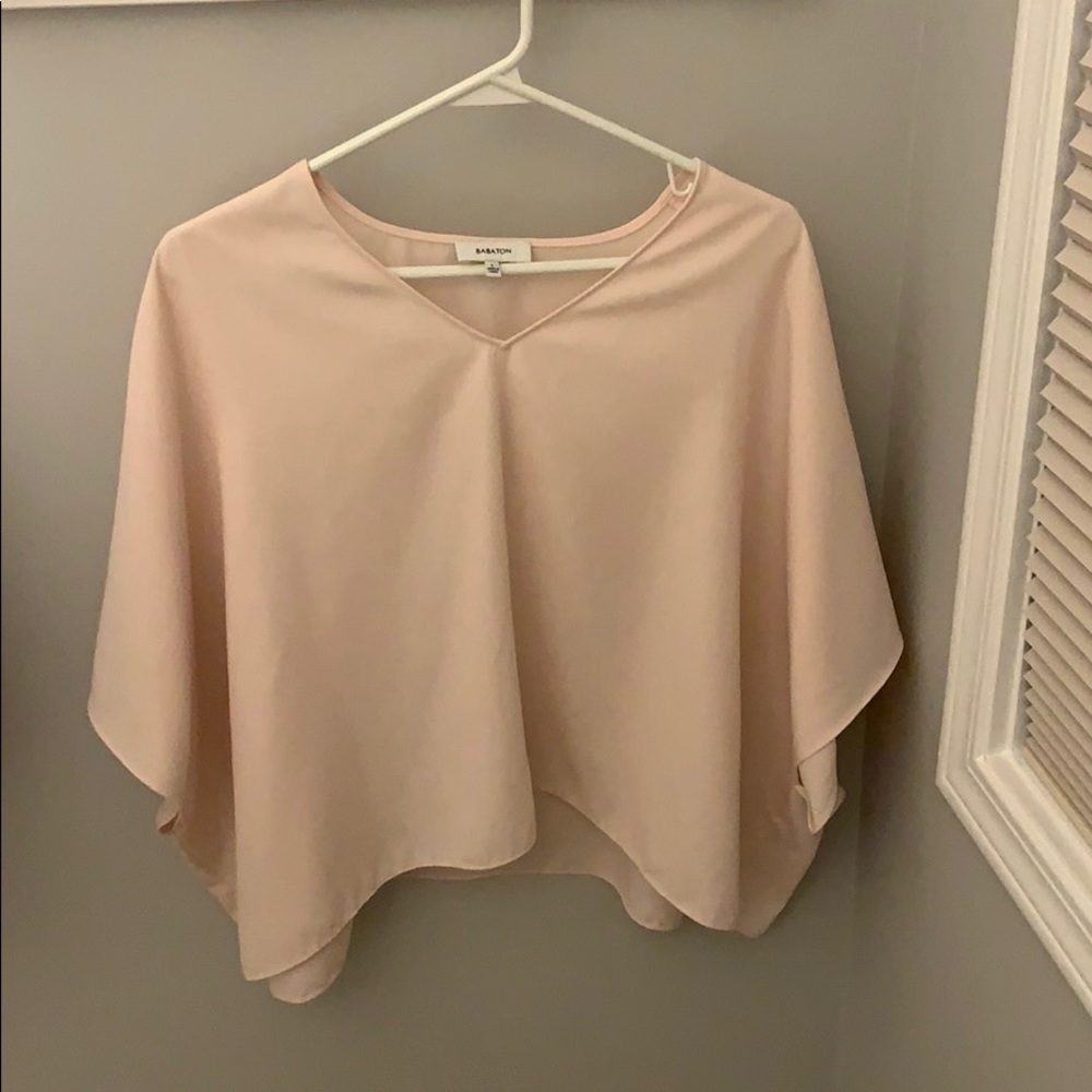 Babaton baby pink cape shirt size L